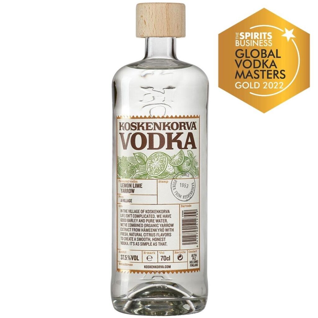 Koskenkorva Lemon Lime Yarrow Vodka Vodka mit Zitrone